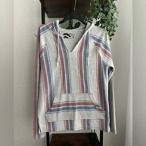 Women’s Bklyn surf lightweight beach hoodie, size‎ small. Red/blue and gray.